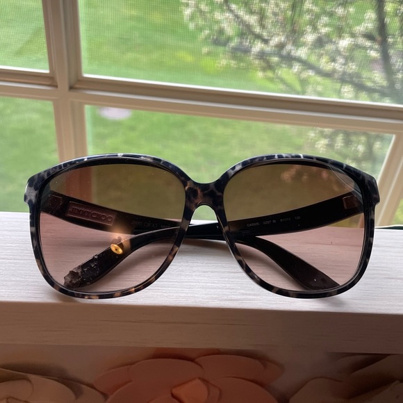 Jimmy Choo Sunglasses Cateye Blue Leopard